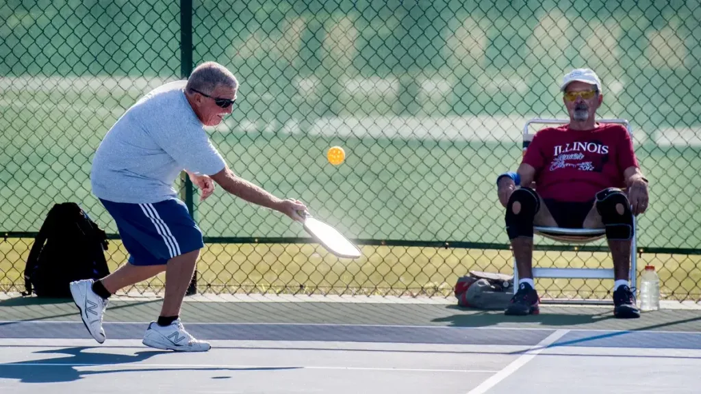 old person pickleball player